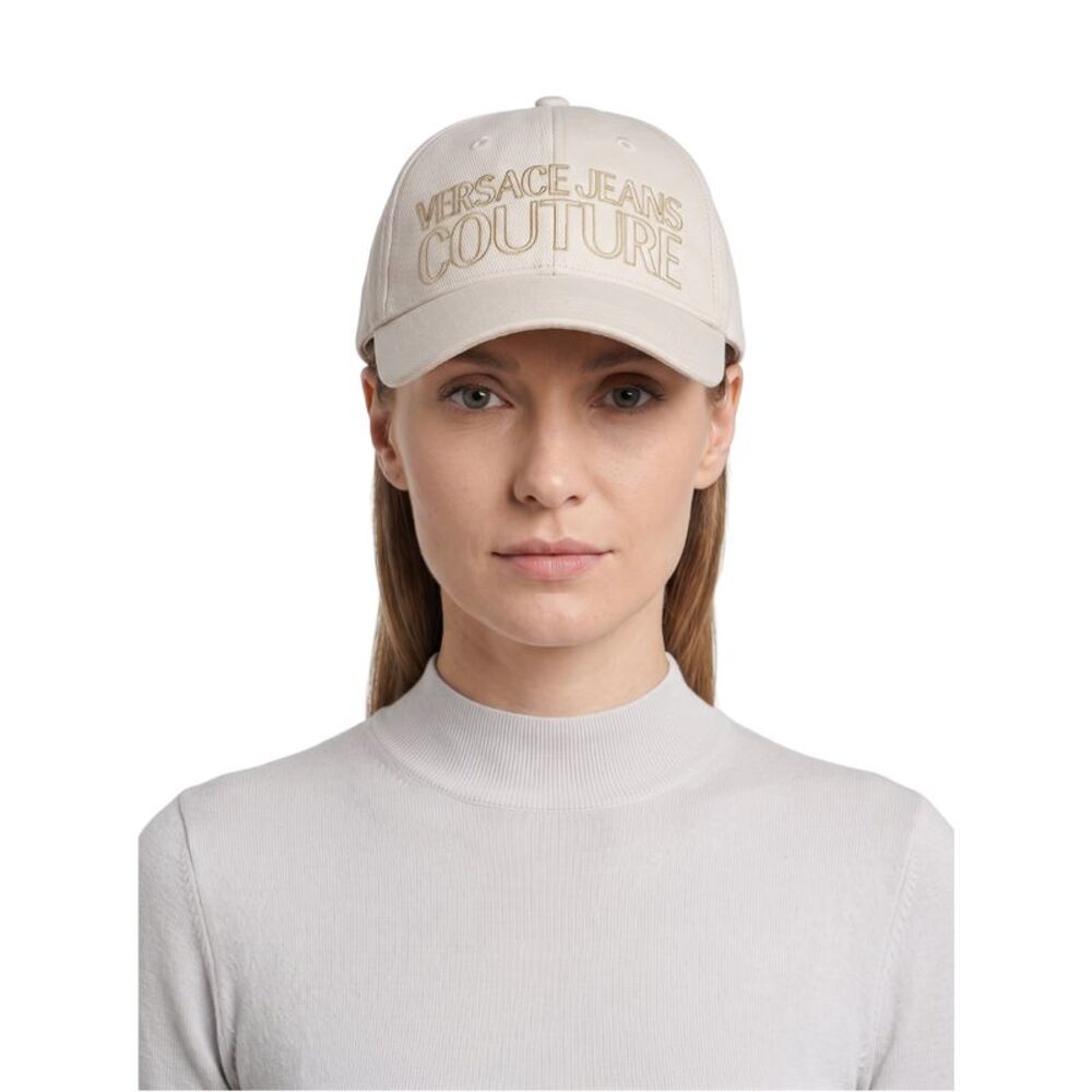Versace Jeans Couture Women's Ivory Gold Logo Baseball Cap